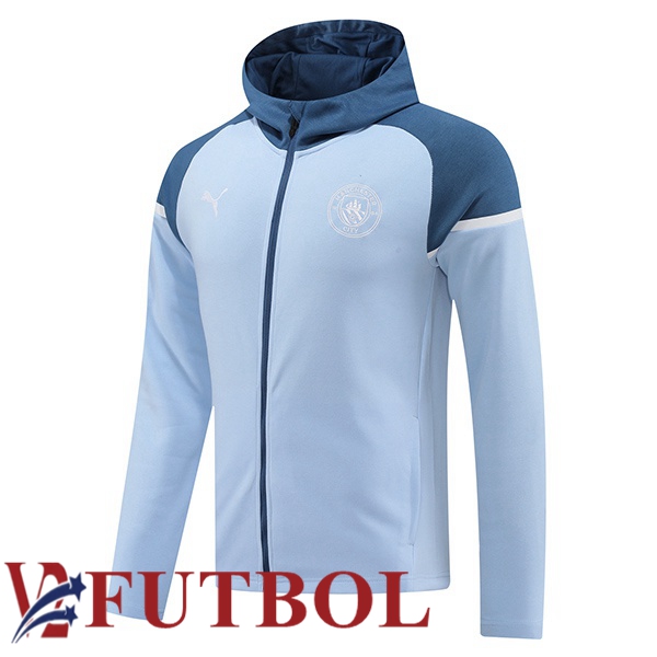 Sudadera Con Capucha Manchester City Azul 2024/2025 Sudadera Con Capucha Manchester City Azul 2024/2025