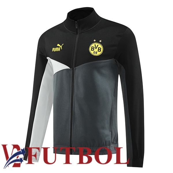 Chaquetas De Futbol Dortmund BVB Negro Gris 2024/2025