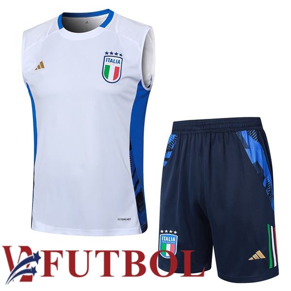 Chalecos De Futbol Italia + Cortos Blanco 2024/2025