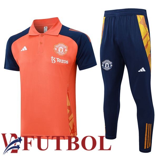 Camiseta Polo Manchester United + Pantalones Naranja 2024/2025 Camiseta Polo Manchester United + Pantalones Naranja 2024/2025