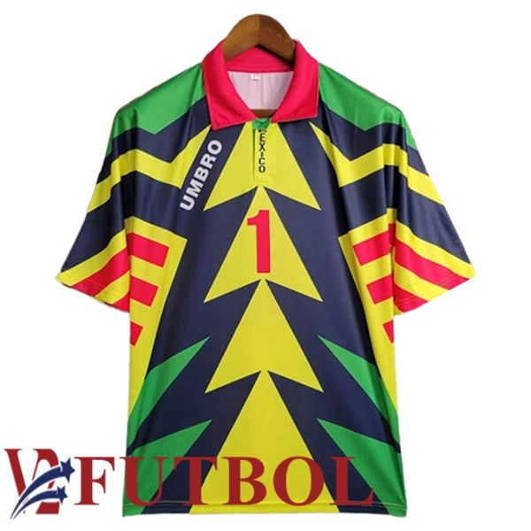 Camisetas De Futbol México Retro Portero Amarillo/Azul Camisetas De Futbol México Retro Portero Amarillo/Azul