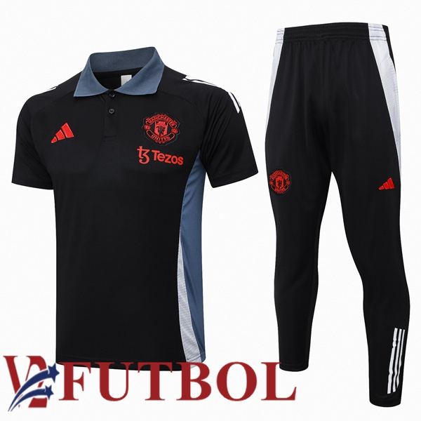 Camiseta Polo Manchester United + Pantalones Negro 2024/2025 Camiseta Polo Manchester United + Pantalones Negro 2024/2025