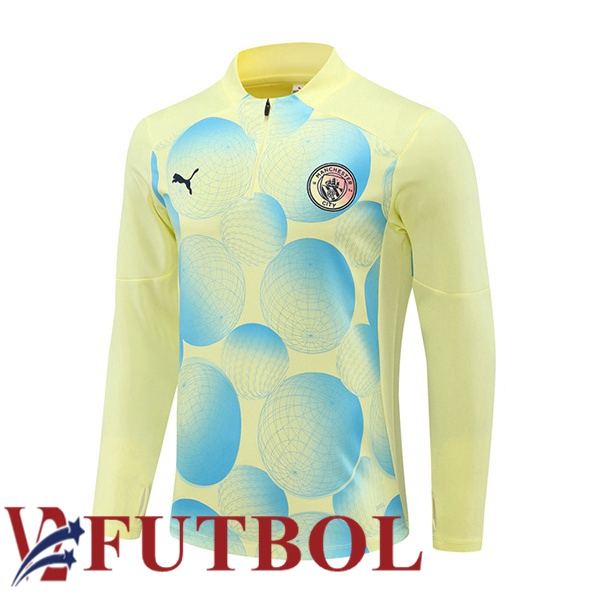 Sudadera De Entrenamiento Manchester City Amarillo 2024/2025 Sudadera De Entrenamiento Manchester City Amarillo 2024/2025