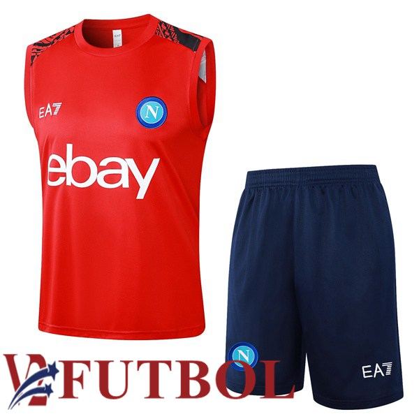 Chalecos De Futbol SSC Napoli + Cortos Rojo 2024/2025 Chalecos De Futbol SSC Napoli + Cortos Rojo 2024/2025