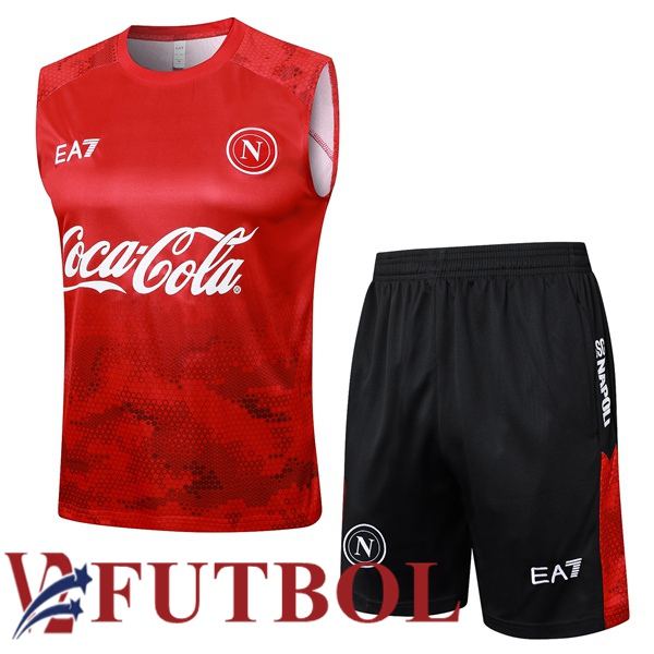 Chalecos De Futbol SSC Napoli + Cortos Rojo 2024/2025 Chalecos De Futbol SSC Napoli + Cortos Rojo 2024/2025