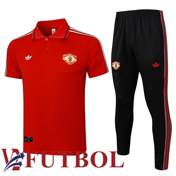Camiseta Polo Manchester United + Pantalones Rojo 2025/2026 Camiseta Polo Manchester United + Pantalones Rojo 2025/2026