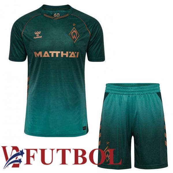 Camisetas De Futbol SV Werder Bremen Ninos Tercera Verde 2025/2026 Camisetas De Futbol SV Werder Bremen Ninos Tercera Verde 2025/2026
