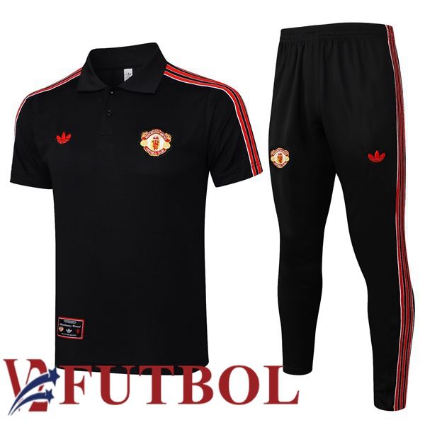 Camiseta Polo Manchester United + Pantalones Negro 2025/2026 Camiseta Polo Manchester United + Pantalones Negro 2025/2026