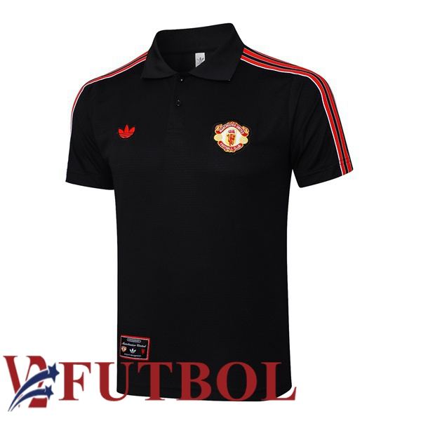 Camiseta Polo Manchester United Negro 2025/2026 Camiseta Polo Manchester United Negro 2025/2026