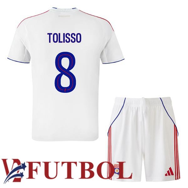 Camisetas De Futbol lyon OL (VERETOUT 7) Ninos Primera Blanco 2025/2026 Camisetas De Futbol lyon OL (VERETOUT 7) Ninos Primera Blanco 2025/2026