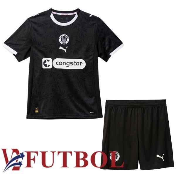 Camisetas De Futbol FC St. Pauli Ninos Tercera Gris Negro 2025/2026 Camisetas De Futbol FC St. Pauli Ninos Tercera Gris Negro 2025/2026