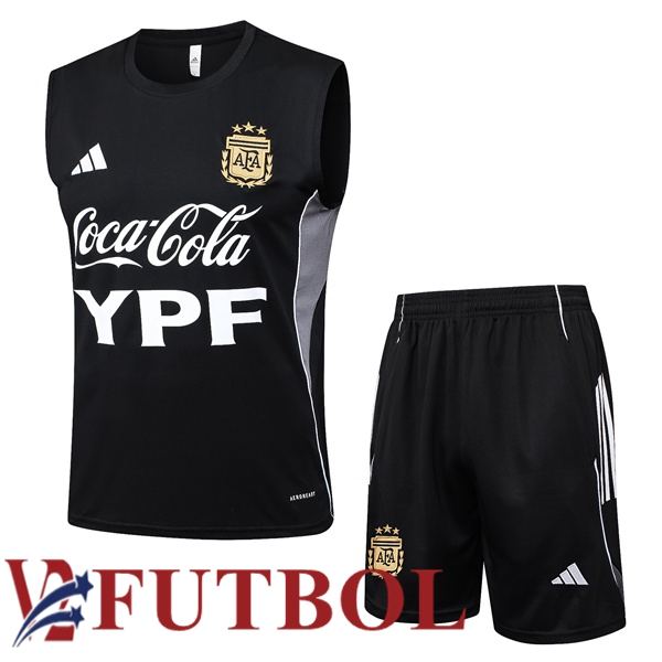 Chalecos De Futbol Argentina + Cortos Negro 2025/2026 Chalecos De Futbol Argentina + Cortos Negro 2025/2026