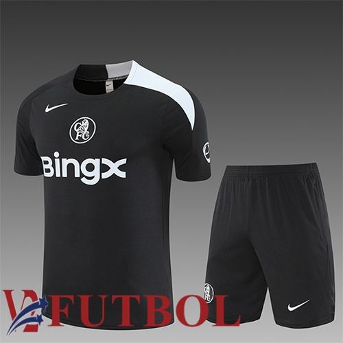 Camiseta Entrenamiento FC Chelsea Ninos Negro/Blanco 2025/2026 Camiseta Entrenamiento FC Chelsea Ninos Negro/Blanco 2025/2026