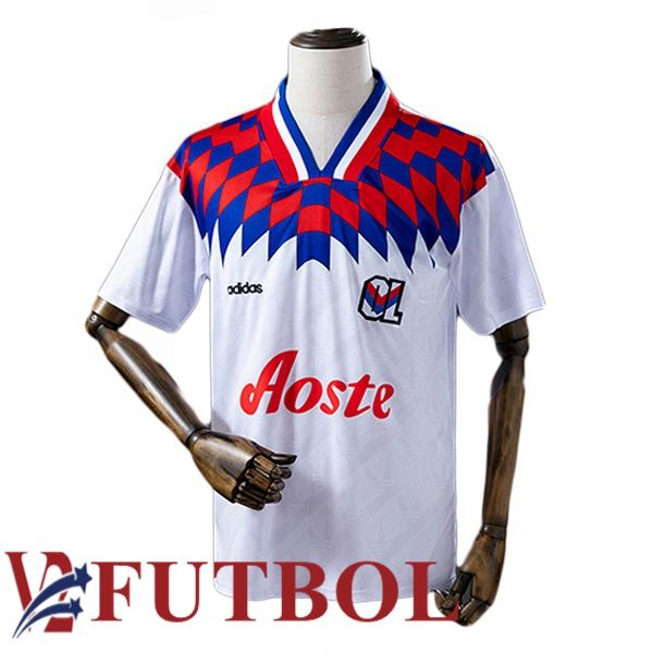 Camisetas De Futbol lyon OL Retro Primera Edición Especial Blanco 1995-1996