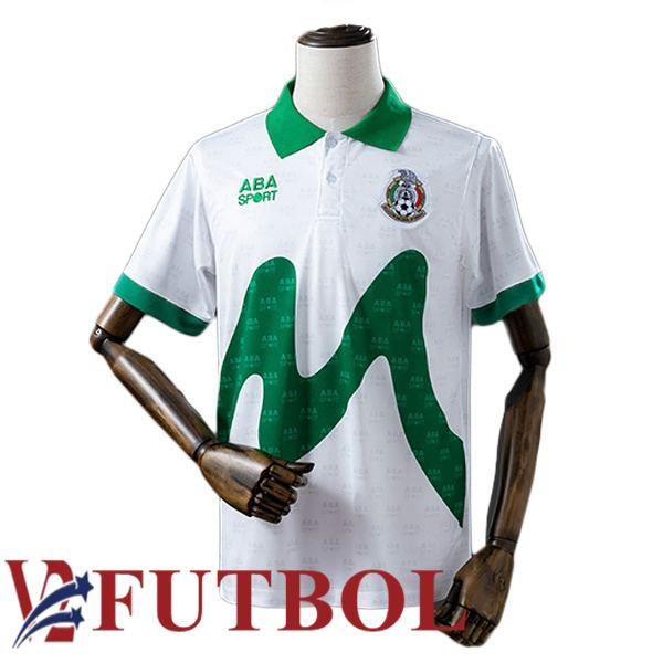 Camisetas De Futbol México Retro Segunda Blanco Verde 1995 Camisetas De Futbol México Retro Segunda Blanco Verde 1995