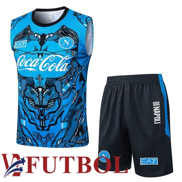 Chalecos De Futbol SSC Napoli + Cortos Azul 2025/2026 Chalecos De Futbol SSC Napoli + Cortos Azul 2025/2026