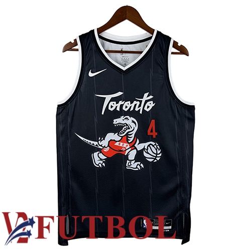 Camiseta Toronto Raptors (BARNES #4) 2025/26 Negro/Blanco Camiseta Toronto Raptors (BARNES #4) 2025/26 Negro/Blanco