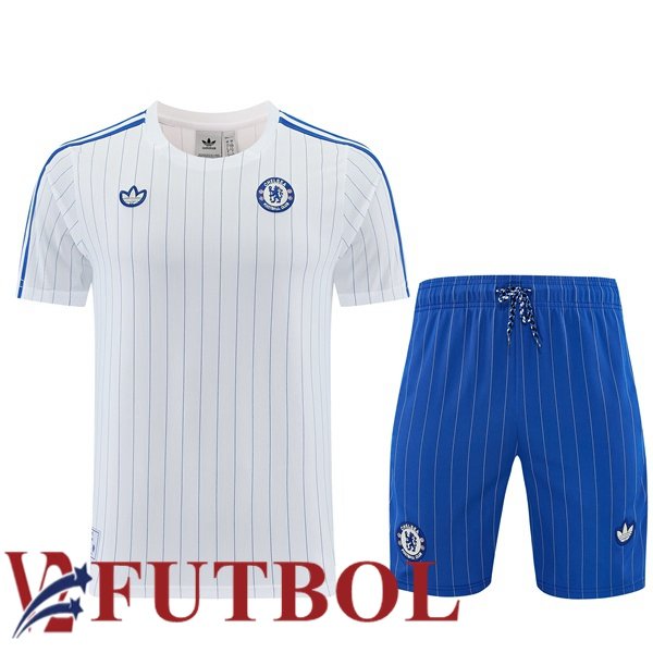 Camiseta Entrenamiento FC Chelsea + Cortos Blanco 2026/2027 Camiseta Entrenamiento FC Chelsea + Cortos Blanco 2026/2027