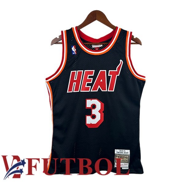 Camiseta NBA Miami Heat (Dwyane Wade 3) Retro Negro 2013-2014 Camiseta NBA Miami Heat (Dwyane Wade 3) Retro Negro 2013-2014