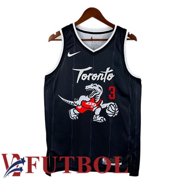 Camiseta NBA Toronto Raptors (Brandon Ingram 3) Negro 2025/2026 Camiseta NBA Toronto Raptors (Brandon Ingram 3) Negro 2025/2026