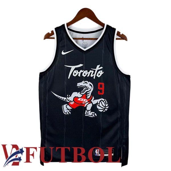 Camiseta NBA Toronto Raptors (RJ Barrett 9) Negro 2025/2026 Camiseta NBA Toronto Raptors (RJ Barrett 9) Negro 2025/2026