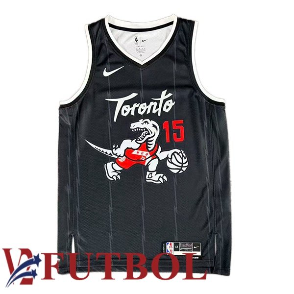 Camiseta NBA Toronto Raptors (Vince Carter 15) Negro 2025/2026 Camiseta NBA Toronto Raptors (Vince Carter 15) Negro 2025/2026