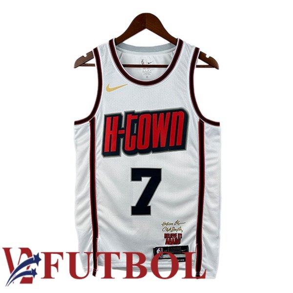 Camiseta NBA Houston Rockets (Kevin Durant 7) Blanco 2024/2025 Camiseta NBA Houston Rockets (Kevin Durant 7) Blanco 2024/2025