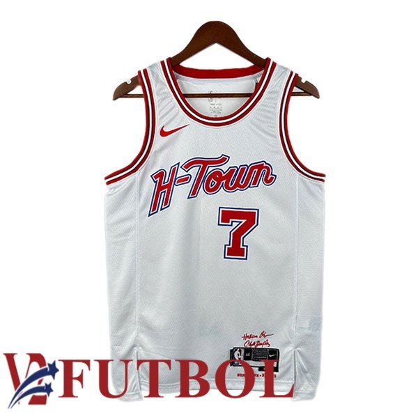 Camiseta NBA Houston Rockets (Kevin Durant 7) Blanco 2025/2026 Camiseta NBA Houston Rockets (Kevin Durant 7) Blanco 2025/2026