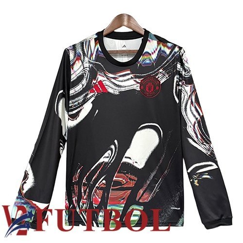 Camisetas De Futbol Manchester United Manga Larga Edición Especial Negro 2026/2027 Camisetas De Futbol Manchester United Manga Larga Edición Especial Negro 2026/2027