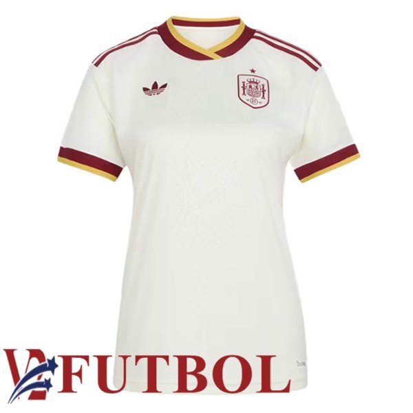Camisetas De Futbol España Mujer Segunda Blanco 2026/2027 Camisetas De Futbol España Mujer Segunda Blanco 2026/2027