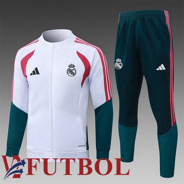 Chandal Equipos De Futbol - Chaqueta Real Madrid Ninos Blanco 2026/2027 Chandal Equipos De Futbol - Chaqueta Real Madrid Ninos Blanco 2026/2027