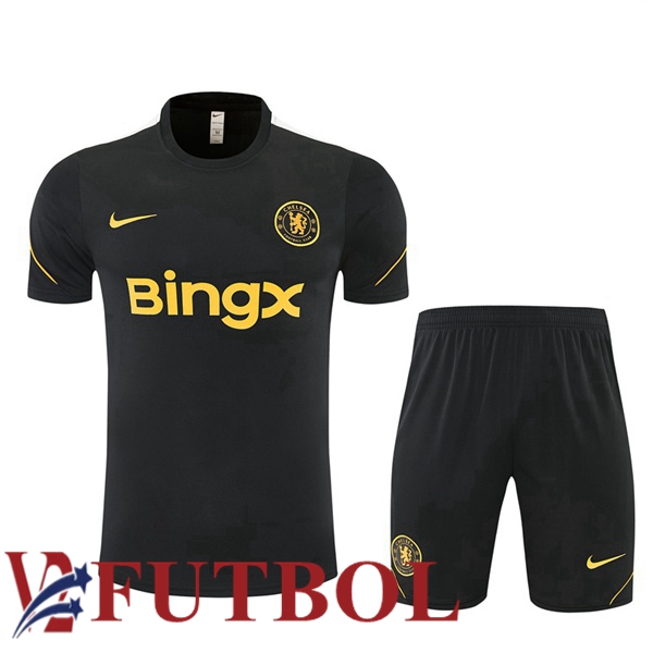 Camiseta Entrenamiento FC Chelsea + Cortos Negro 2026/2027 Camiseta Entrenamiento FC Chelsea + Cortos Negro 2026/2027