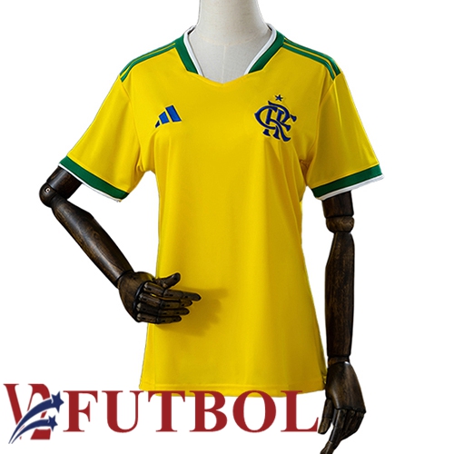 Camisetas De Futbol Flamengo Mujer Edición Especial Amarillo 2026/2027 Camisetas De Futbol Flamengo Mujer Edición Especial Amarillo 2026/2027