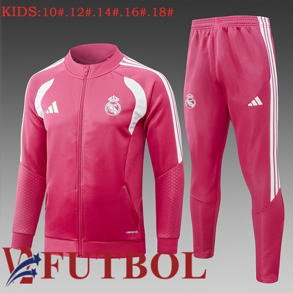 Chandal Equipos De Futbol - Chaqueta Real Madrid Ninos Rosado 2026/2027 Chandal Equipos De Futbol - Chaqueta Real Madrid Ninos Rosado 2026/2027