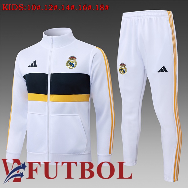 Chandal Equipos De Futbol - Chaqueta Real Madrid Ninos Blanco 2026/2027 Chandal Equipos De Futbol - Chaqueta Real Madrid Ninos Blanco 2026/2027