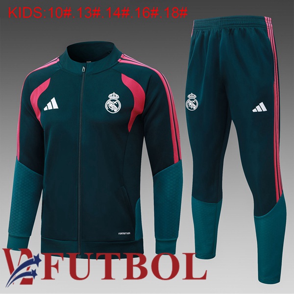 Chandal Equipos De Futbol - Chaqueta Real Madrid Ninos Verde 2026/2027 Chandal Equipos De Futbol - Chaqueta Real Madrid Ninos Verde 2026/2027