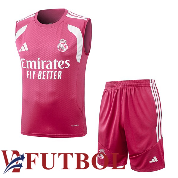 Chalecos De Futbol Real Madrid + Cortos Rosado 2026/2027 Chalecos De Futbol Real Madrid + Cortos Rosado 2026/2027