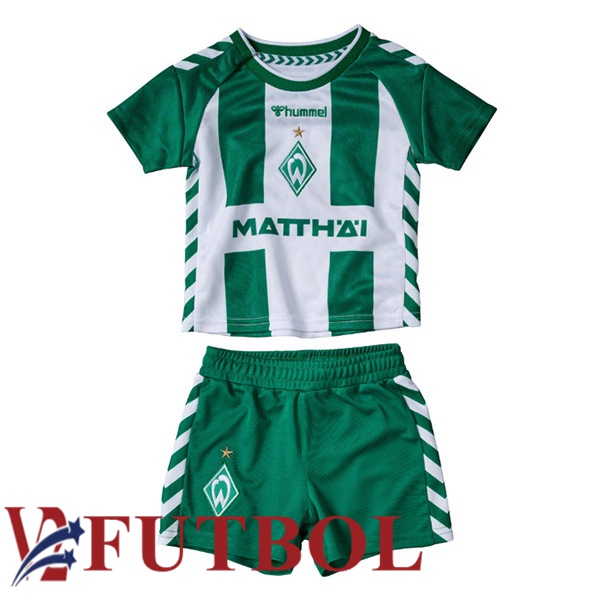 Camisetas De Futbol SV Werder Bremen Ninos Primera Verde Blanco 2026/2027 Camisetas De Futbol SV Werder Bremen Ninos Primera Verde Blanco 2026/2027