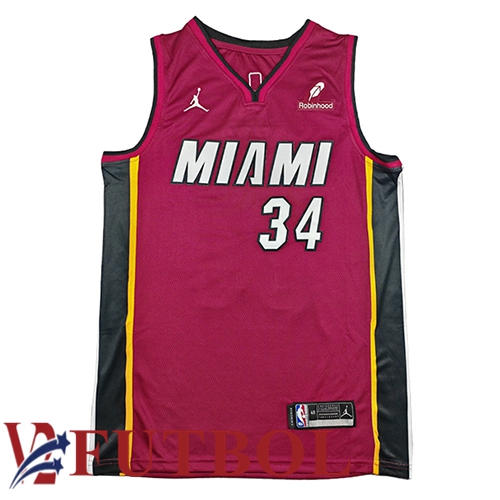 Camiseta Miami Heat (ANTETOKOUNMPO #34) 2026/27 Rojo/Negro Camiseta Miami Heat (ANTETOKOUNMPO #34) 2026/27 Rojo/Negro