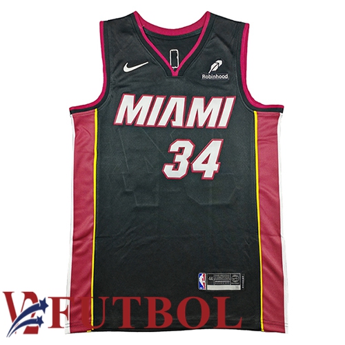Camiseta Miami Heat (ANTETOKOUNMPO #34) 2026/27 Negro/Rojo Camiseta Miami Heat (ANTETOKOUNMPO #34) 2026/27 Negro/Rojo